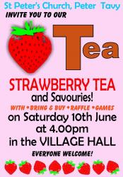 STRAWBERRY TEA in the Village Hall - Saturday 10th June, 4.00pm