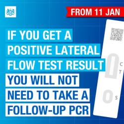 Confirmatory PCR tests suspended from Tuesday 11th January